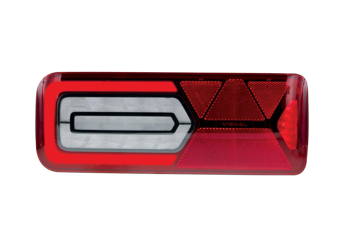 Rear lamp LED GLOWING Left 24V, additional conns, triangle BLACK EDITION